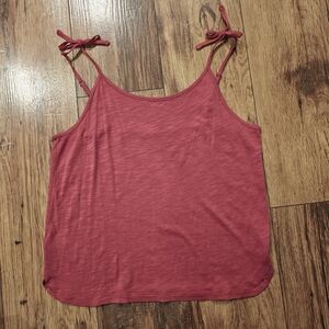 Eddie Bauer Tie Tank In Coral Women's Small Casual Spaghetti Strap Cotton Casual